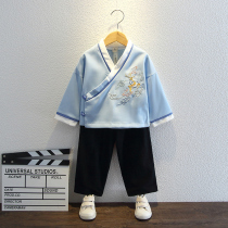 Boys Hanfu Spring and Autumn 1 Baby Children Chinese Style Set Elementary School Retro Chinese Performance Clothes 2 Childrens Costume