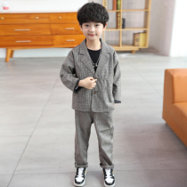 Boys suit 3 handsome foreign boy Plaid Korean version of the child dress 4 Childrens suit mens small suit suit