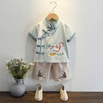 Han - clothing boy 2 summer 3 short sleeve show wear baby Chinese style Chinese style and summer clothing childrens Tang dress