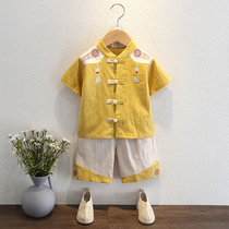 Han-clothed boy summer dress Chinese style childhood old style summer short sleeved kindergarten baby performing childhood tank