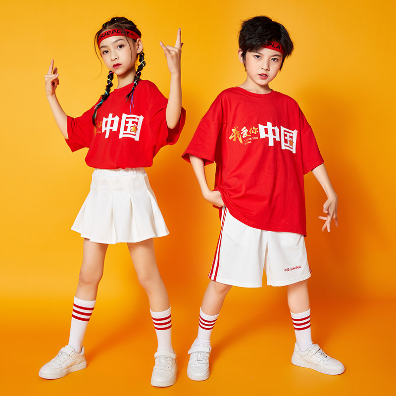 61 Primary School Games cheerleading group Costume Boys Street Dance Summer Children Cheerleaders