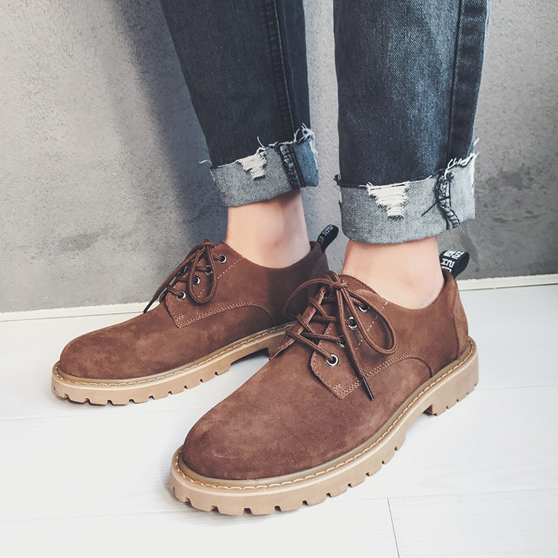 Real leather low Help Martin boots Men's summer breathable thin English Breeze Small Leather Shoes Hair Stylist Casual Workwear Shoe Boomer