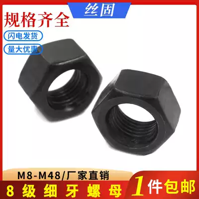 Fine tooth nut fine buckle nut black high strength 8 8 Grade 10 9 grade 12 9 grade 1*1 25*1 5*2*3 teeth