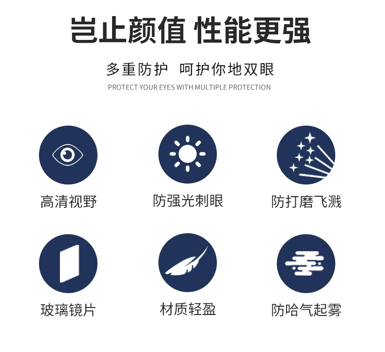 Kính hàn mài cắt hàn kính chuyên dụng chống tia cực tím chống lóa mắt kính công nghiệp kính hàn tig kính hàn đen