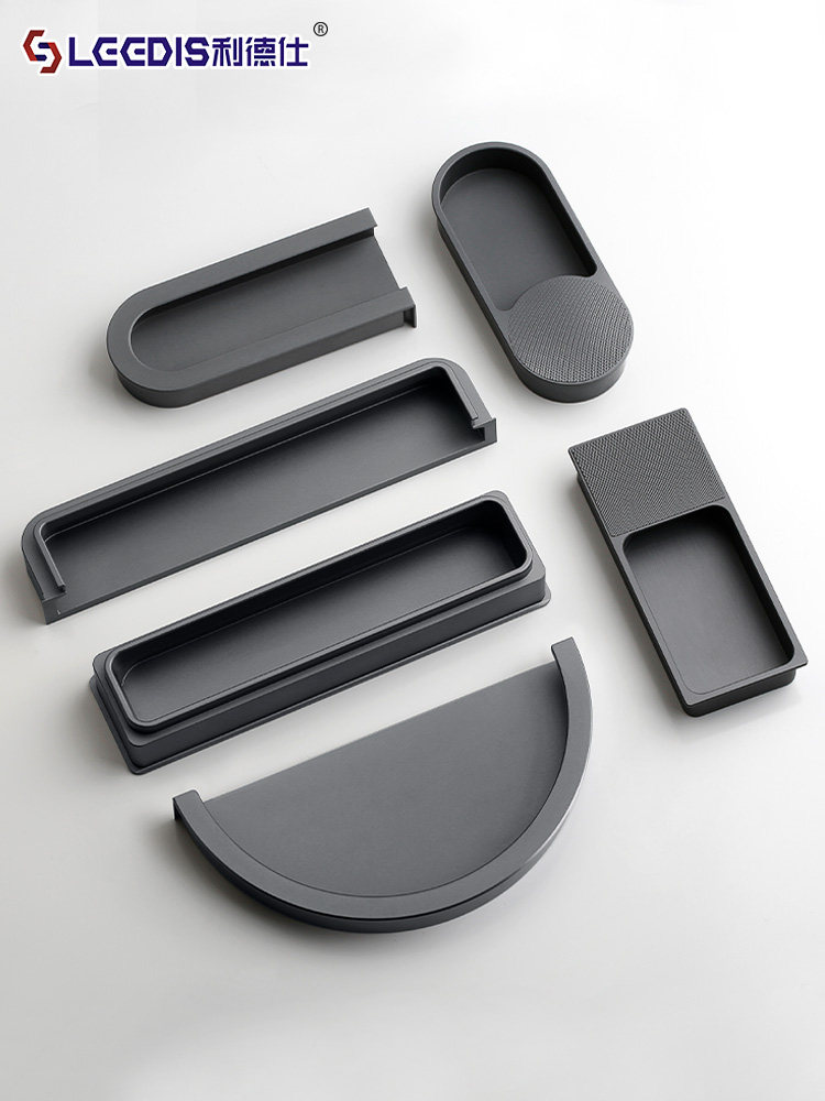 Lideshi Modern Minimalist Recessed Drawer Cabinet Door Concealed Handle Slot-In Built-In Wardrobe Cabinet Door Handle