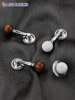 Medieval-Style Silver Brass Cabinet Door Wardrobe Handle French Walnut White Marble Pattern Round Ball Drawer Handle