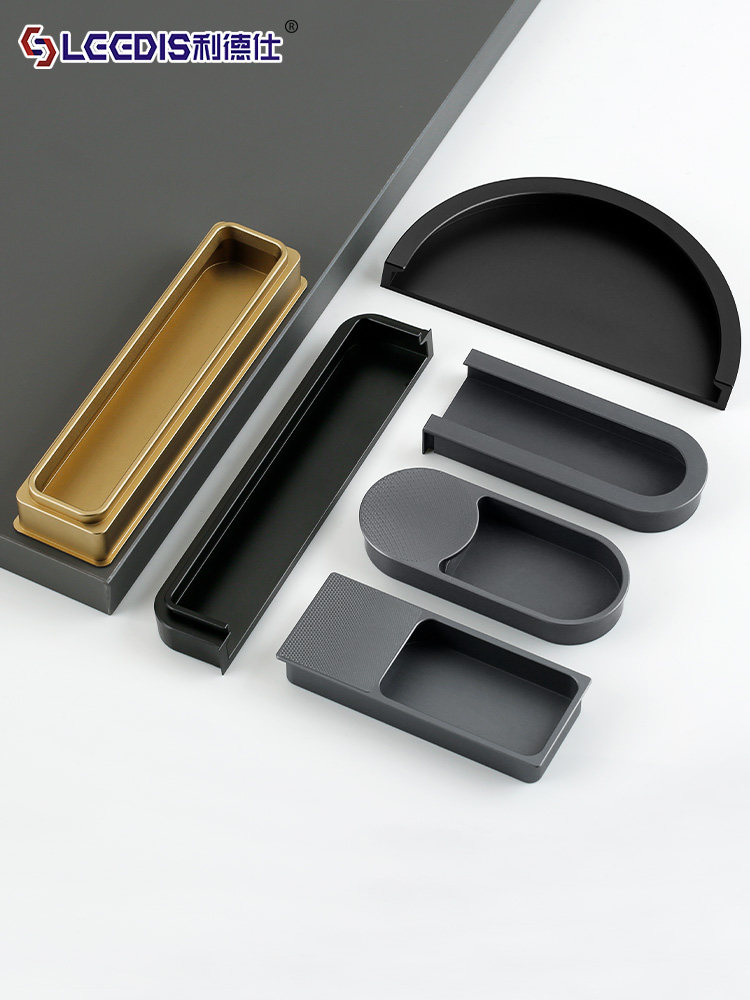 Lideshi Modern Minimalist Recessed Drawer Cabinet Door Concealed Handle Slot-In Built-In Wardrobe Cabinet Door Handle