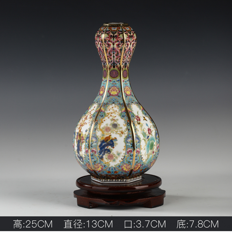 Jingdezhen ceramic vase furnishing articles colored enamel porcelain of European modern home wine porch sitting room adornment