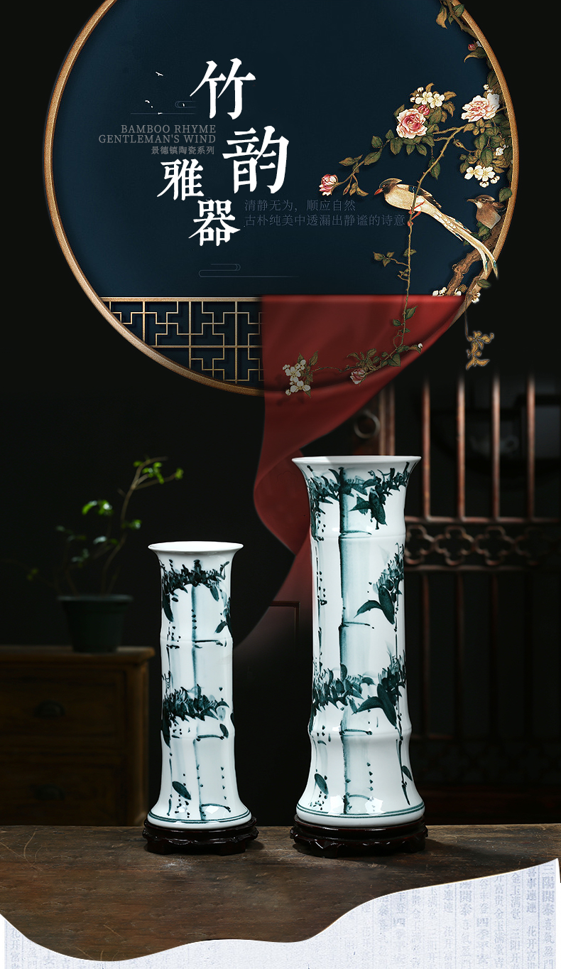 Jingdezhen ceramics vase sitting room adornment of Chinese style household furnishing articles hydroponic lucky bamboo dried flower flower vase