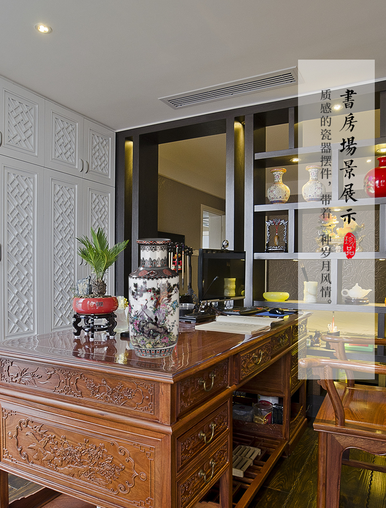 Jingdezhen ceramic famille rose high simulation of large vase flower flower with the sitting room TV ark, furnishing articles ornaments