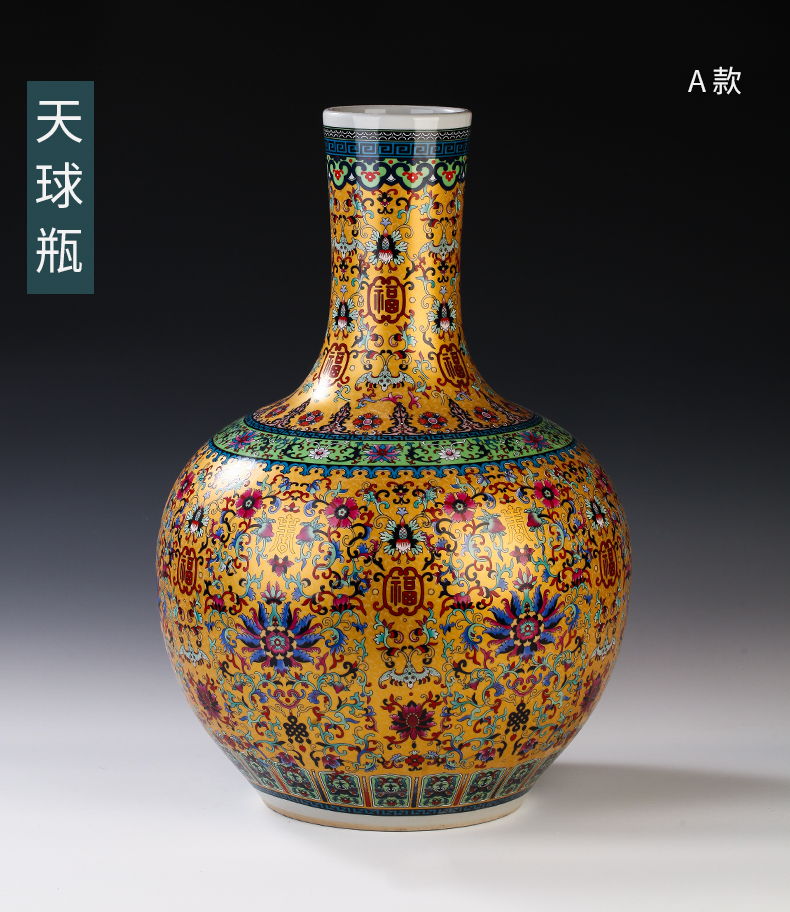 Jingdezhen ceramics European - style colored enamel of large vases, flower, flower arranging, the sitting room TV ark adornment furnishing articles