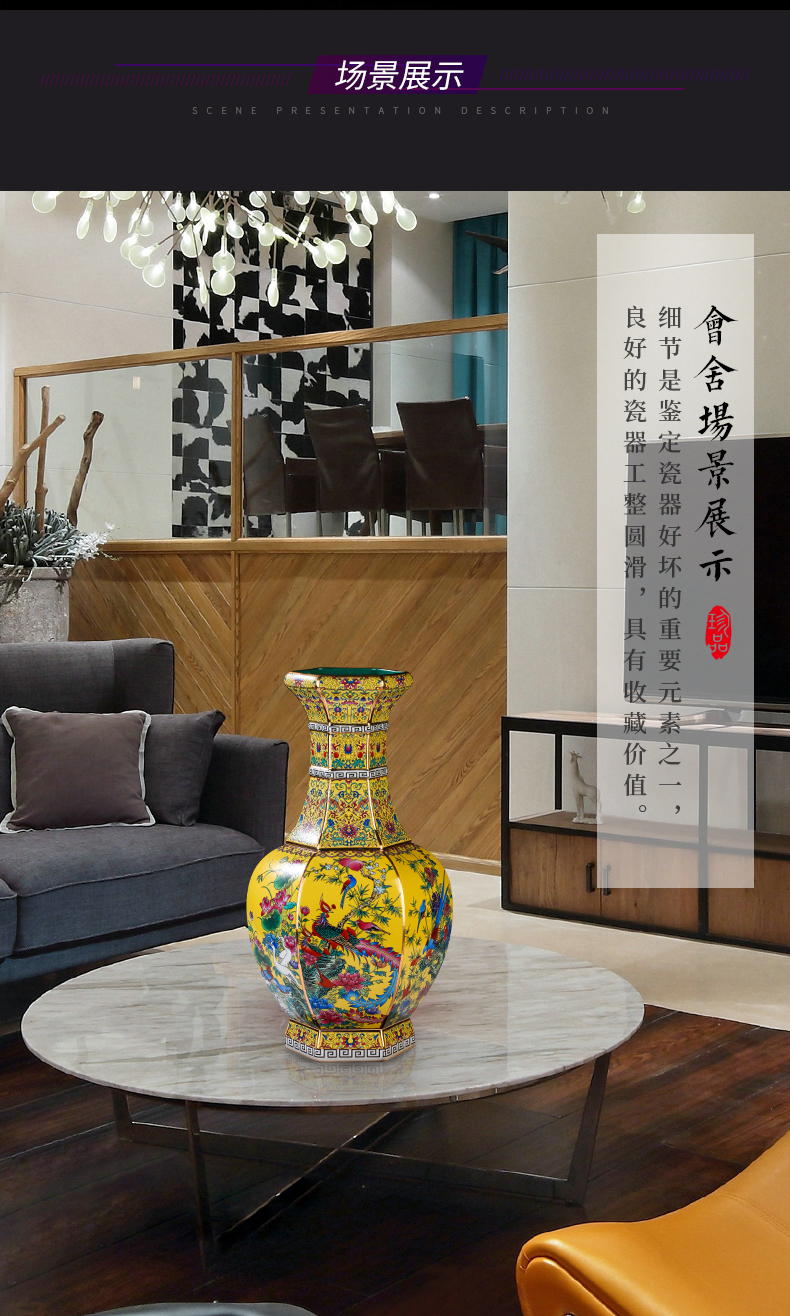 Jingdezhen ceramic vases, the sitting room porch decoration archaize enamel vase enamel vase furnishing articles