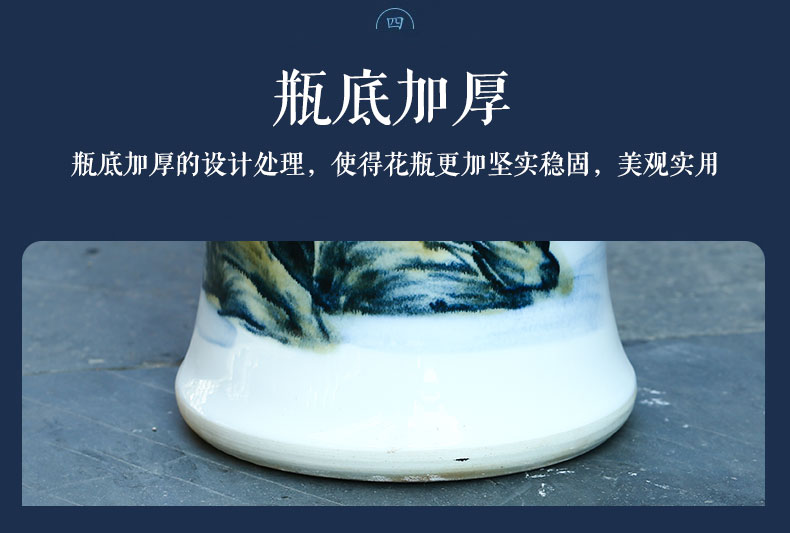 Jingdezhen ceramics hand - made porcelain vase landscape of large sitting room of Chinese style villa TV ark adornment furnishing articles