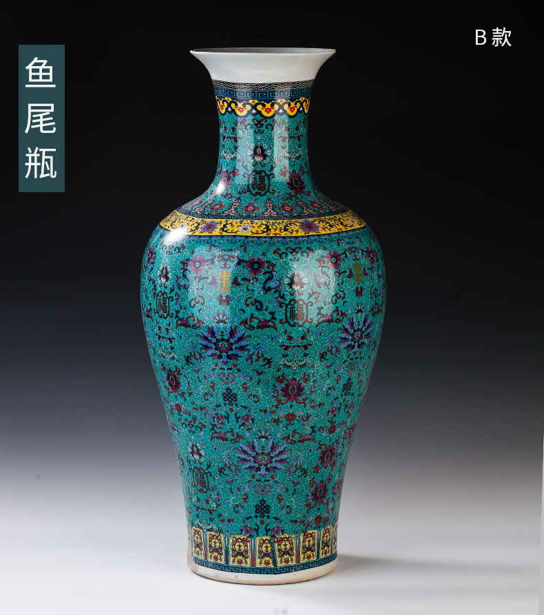 Jingdezhen ceramics European - style colored enamel of large vases, flower, flower arranging, the sitting room TV ark adornment furnishing articles