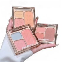 Atmospheric Color Three-in-One Bow Series Three-Color Blush Palette Matte Natural Brightening Expansion Cream Shrinking Korean Style