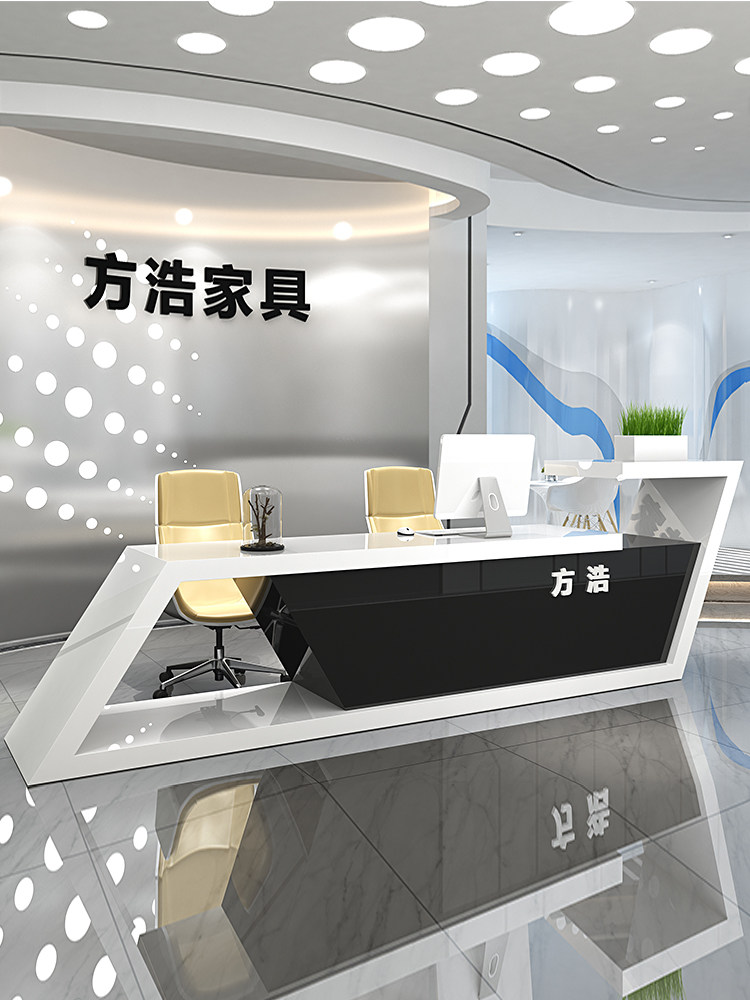 Fang Hao paint creative shaped front desk Front desk desk Consultation welcome desk Reception desk cashier bar office counter