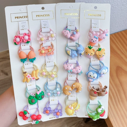 Детская милая маленькая резинка, мультяшный безвредный аксессуар для волос, не повреждает волосы