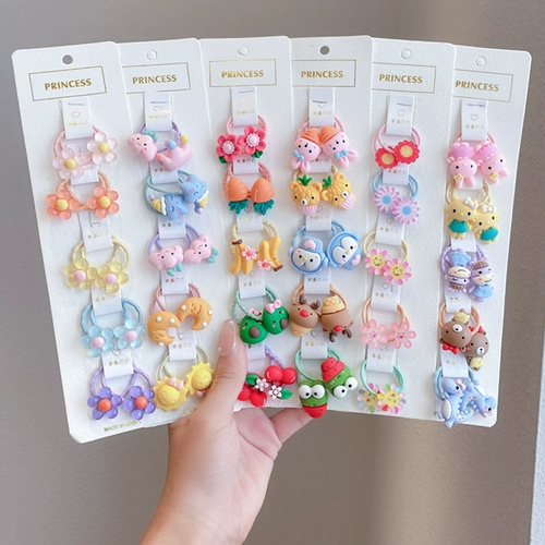 Детская милая маленькая резинка, мультяшный безвредный аксессуар для волос, не повреждает волосы