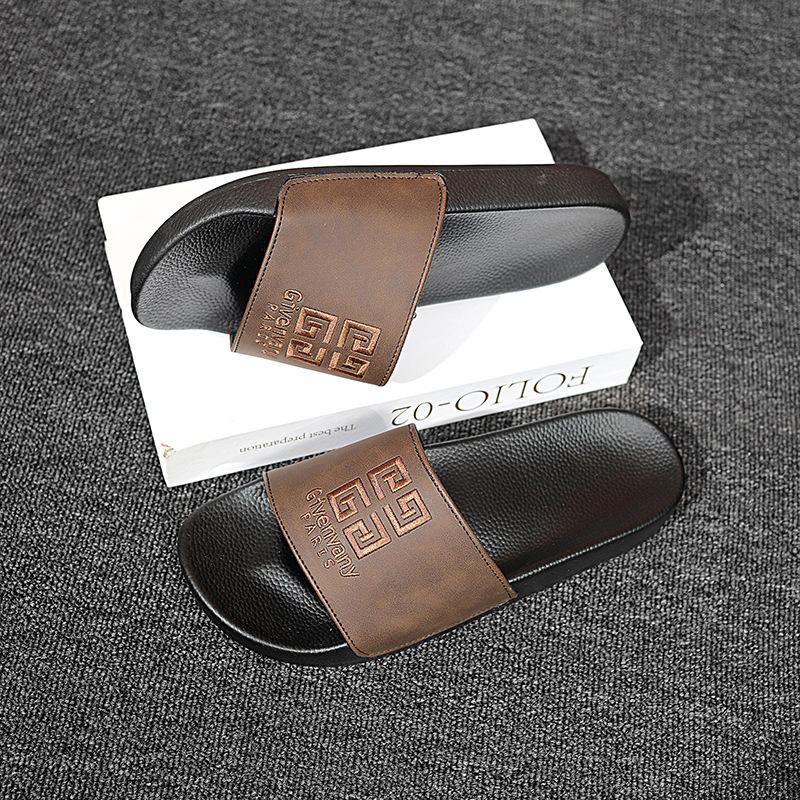 Suitable for Fendi Men's Slippers, Men's Co-Branded Slippers, Non-Slip, Anti-Odor, Trendy Sandals for Home and Outdoor Use
