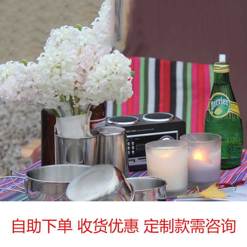 Outdoor tableware bowl 304 stainless steel portable small steel beautiful and fashionable camping fishing picnic multi-functional pot set