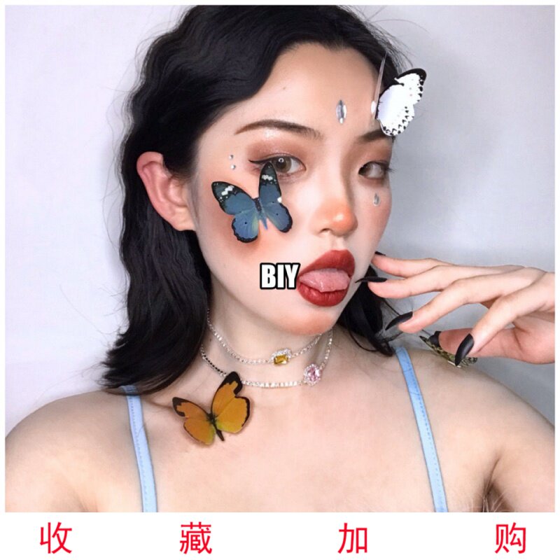 Photo props shutters photography BIY net red photo 3D three-dimensional butterfly face decoration butterfly