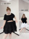 300斤特大码女装胖莹莹清新减龄蛋糕裙ins小个子学院风短款半身裙