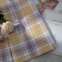 Kasugabe (Hanashima Fengyue) TR interwoven wool spot original yellow jk uniform orthodox skirt girl