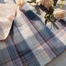 Kasugabe (Moon-related Milky Way) spot original silver line blue grid skirt jk uniform orthodox girl pleated excellent