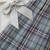 Kasukabe (gray blue bird) spot domestic wool material original plaid skirt jk uniform orthodox female blue excellent