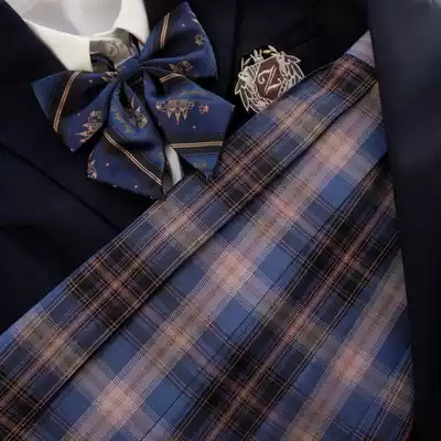 Kasuga (Deep Sea Castle) spot original dark blue grid skirt jk uniform Orthodox pleated school