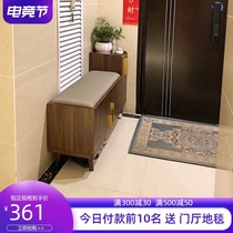 Shoe stool Household door light luxury solid wood shoe stool Into the door into the home can sit on the shoe cabinet stool one-piece shoe stool