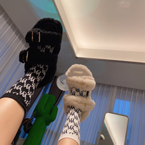 we11done autumn and winter presbyes logo jacquard socks do not return after try on