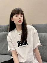 2021 summer new correct version Tide brand AE letter embroidery ader short sleeve T-shirt female loose Korean version T-shirt top