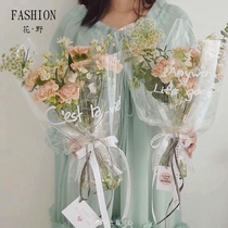 Hanano ins English cellophane net Red Transparent package flower paper Korean flower wrapping paper Bouquet paper material
