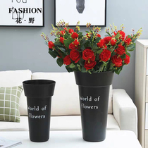 Flower wild plastic flower barrel flower Flower bucket Korean flower bucket creative round flower arrangement bucket wake flower bucket