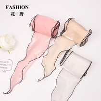 Flower field 12cm ice silk ribbon floral flower bag ribbon flower packaging ribbon bouquet tortured edge webbing