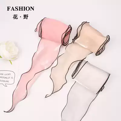 Flower field 12cm ice silk ribbon floral flower bag ribbon flower packaging ribbon bouquet tortured edge webbing