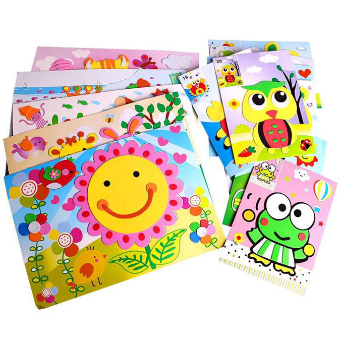 3D cartoon stereo stereo sticker children manual DIY making stereo EVA new puzzle sticker toy hand sticker