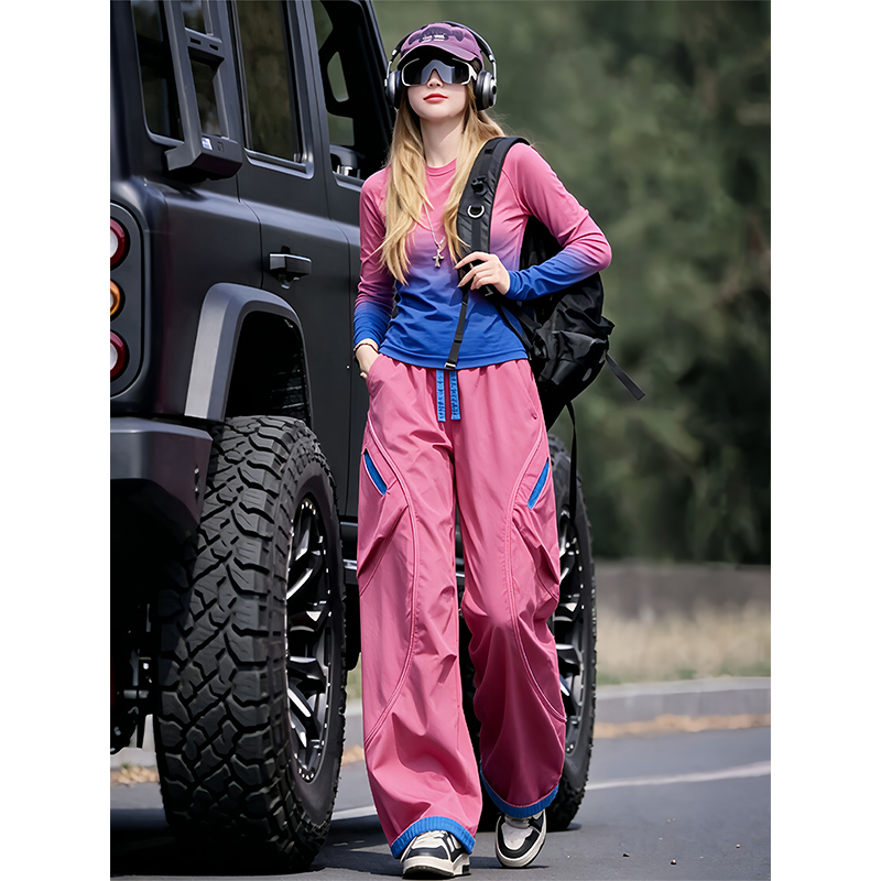 A Complete Set of Cool and Stylish Outfits for Hiking, 2026 New Autumn Style, Trendy and Age-Reducing Gradient Long-Sleeved Cargo Pants Two-Piece Set A Complete Set of Cool and Stylish Outfits for Hiking, 2026 New Autumn Style, Trendy and Age-Reducing Gradient Long-Sleeved Cargo Pants Two-Piece Set