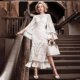 Courtdress European and American court style temperament women's embroidery dress lace tassel dress long skirt white