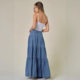 Women casual half skirt European and American street hotties low-waist vacation style cake denim skirt