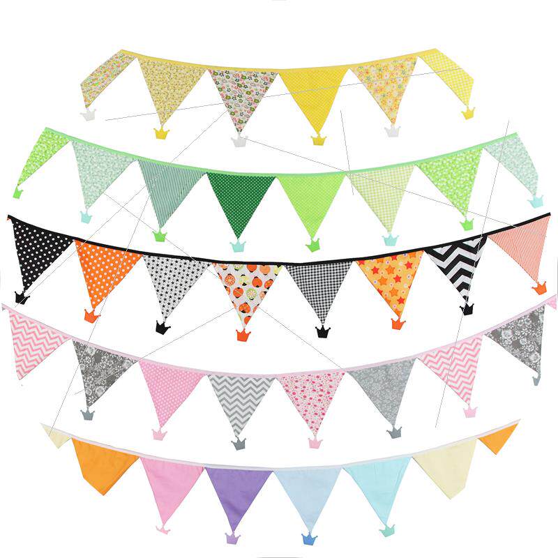 Source Ins Flag Wind Cotton Crown Cotton Cloth Wedding Celebration Strings Flag Tent Nordic Photo Background Strings Flag Triangle Kindergarten hung-Taobao
