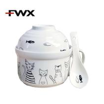 The bowl of ceramic bowl with rice at work cute creative Korean students single simple creative personality with good cover