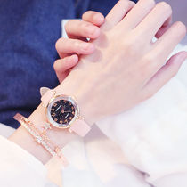 With a drill junior high school gradient girls students Starry Sky Womens Watch retro couples table temperament girl hipster student table