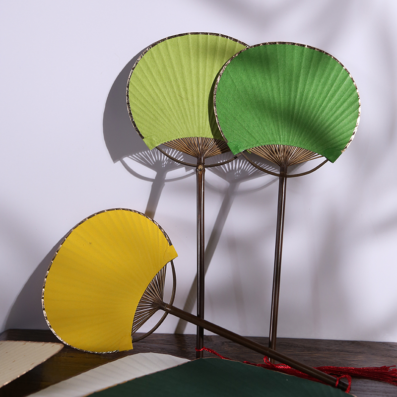 small group fan blank mini fan painting by hand painted digy paper fan face paper fan ancient wind purple bamboo long handle bamboo fan palace fan
