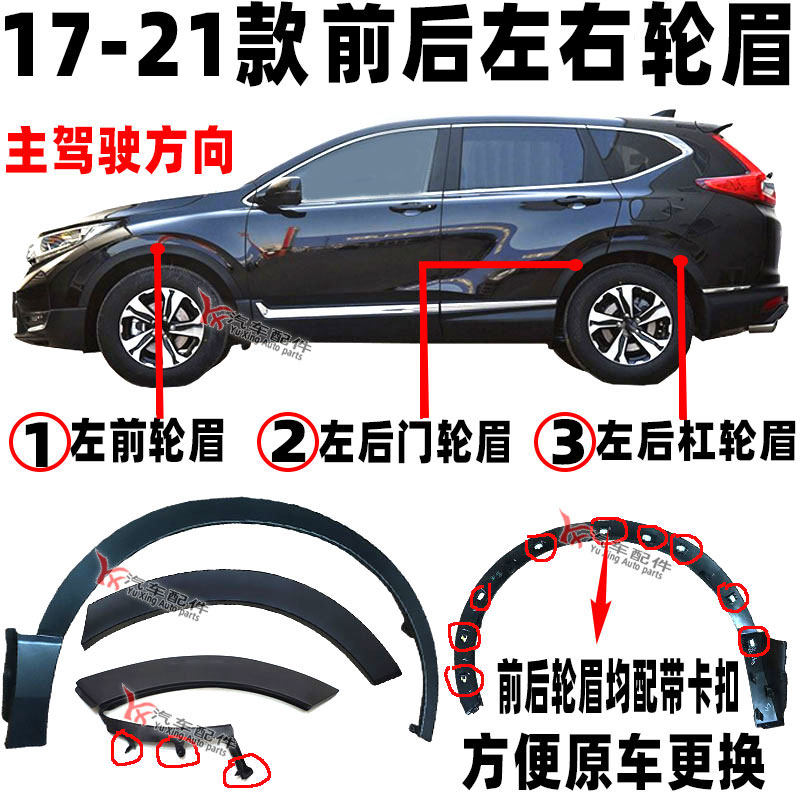 Suitable for 17 18 19-21 CRV front and rear wheel eyebrows and front wheel trim panel Fender anti-scratch plate side strip