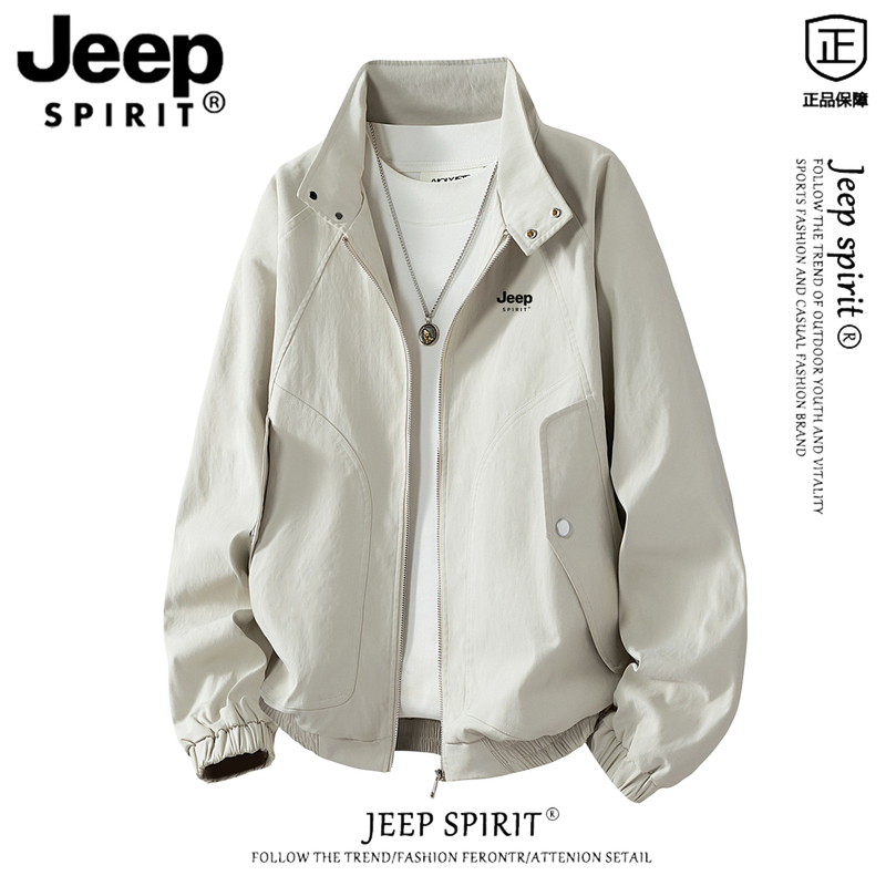 Jeep Spirit Stand Collar Jacket Men's Spring and Autum 2026 New American Trendy Loose Windproof Casual Jacket