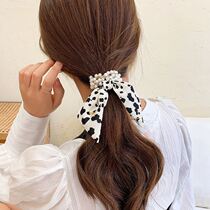 Full Star Teenage Girl Short drifted with butterfly knot pearl hair with creative girl hair Hair Rope Hair Accessories Net Reddit