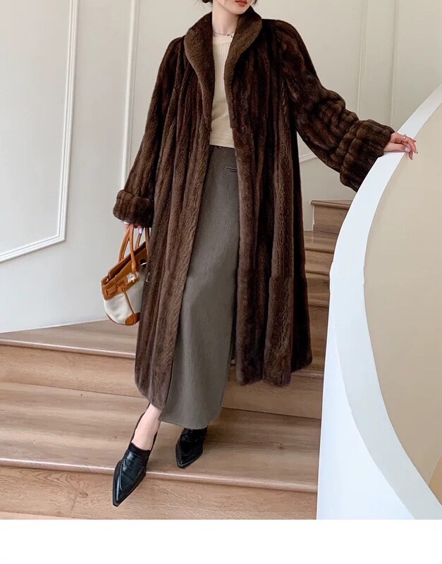 New Purple Label Velvet Full Shearling Mink Faux Fur Women's Whole Mink Coat Long Mink Fur Coat New Purple Label Velvet Full Shearling Mink Faux Fur Women's Whole Mink Coat Long Mink Fur Coat