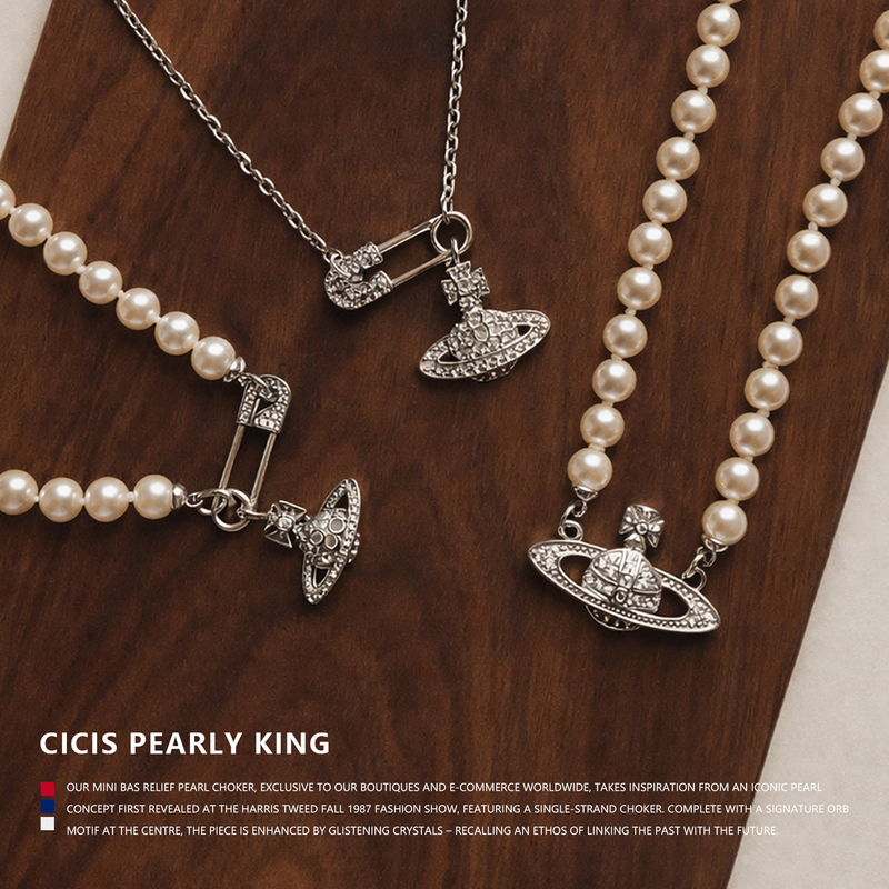 【Limited to 1 Piece】Saturn Pin Pearl Empress Necklace Planet Bracelet for Women, Light Luxury Niche High-End Style 【Limited to 1 Piece】Saturn Pin Pearl Empress Necklace Planet Bracelet for Women, Light Luxury Niche High-End Style